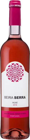 Garrafa de vinho regional rosé beira serra